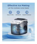 Portable Countertop Ice Maker With No Sweat Self Cleaning Generates Nine Gentle On Teeth Cubes In Just Six Minutes, powerful compressor view.