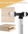 Extra Large Wood CNC Spoilboard Surfacing Router Bit With One Quarter Inch Shank And One And One Quarter Inch Cutting Diameter for Slotting