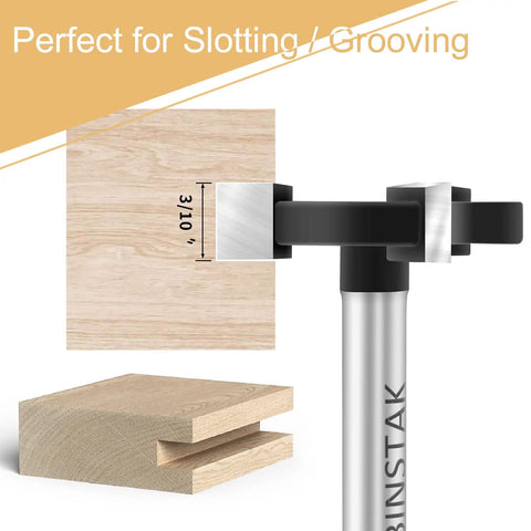 Extra Large Wood CNC Spoilboard Surfacing Router Bit With One Quarter Inch Shank And One And One Quarter Inch Cutting Diameter for Slotting