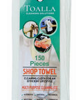 Package of 100 Percent Cotton Shop Towels Pack of 150 Reusable Absorbent Cleaning Rags 14x14 Inches Tough as Nails Multipurpose Towels