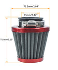 35mm air filter for PZ19 Carburetor Kit With Air Filter, Fuel Line And Petcock For 50cc To 125cc Chinese Kids ATVs, Go Karts And Dirt Bikes