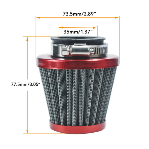 35mm air filter for PZ19 Carburetor Kit With Air Filter, Fuel Line And Petcock For 50cc To 125cc Chinese Kids ATVs, Go Karts And Dirt Bikes