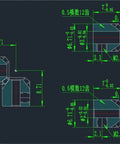 Beefy Copper Bevel Gear 0.5 Module 12 Teeth Right Angle 1:1 Transmission technical drawing with precise measurements