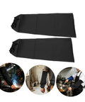 Heavy Duty Welding Arm Sleeves Heat Resistant Cotton Forearm Guards breathable elastic sleeves for mechanics in black.