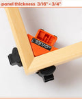 90 Degree Angle Clamps For Woodworking Corner Clip Right Angle Fixer holding wooden board corner, in orange and black
