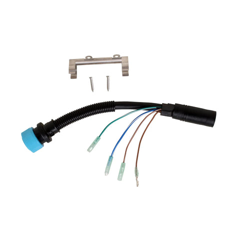 Ignition Wire Adapter Harness 8 Pin To 14 Pin For Mercury Mariner Quicksilver Mercruiser Outboard Engine Remote Control Box 1 Ft Length 84 896542T01 Premium Marine Grade Wiring Kit With Bracket And Screws Easy Install showing black connector with wires, metal bracket, and screws