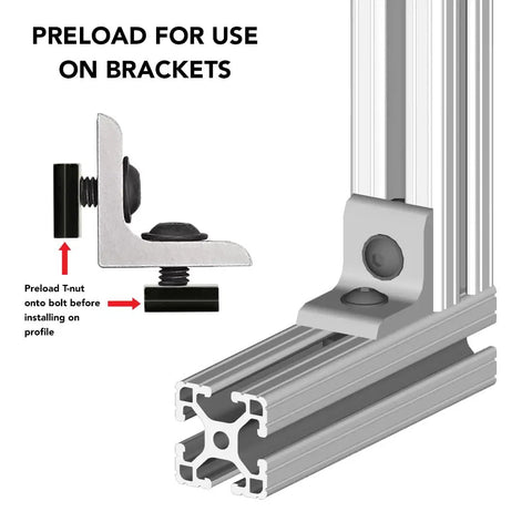 Heavy Duty 5/16-18 Thread Steel Slide In T Nut For 1.5 Inch Aluminum Extrusions Compatible With 1515 1530 3030
