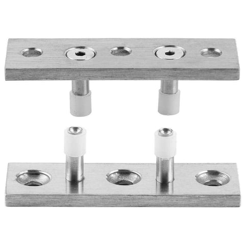 Adjustable Stainless Steel Barn Door Floor Roller Hardware Fittings For Sliding Barn Door Applications Heavy Duty 304 Grade Steel Ideal For Wooden Doors And Sliding Doors, showing dual wheel plates with pins.