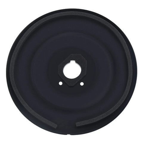 Chateau One-Handle Tub and Shower Escutcheon Replacement in Sleek Matte Black Finish, round all-metal plate with gasket detail