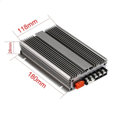 Heavy Duty 72V To 48V DC To DC Step Down Converter Featuring 55 90V Input Range And Up To 60A Pushing Power shown from side with size dimensions.