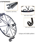 Diagram of Heavy Duty Iron Plant Stand For Indoor And Outdoor Use Rustproof Metal Round Pot Holder Bronze Finish Plant Rack