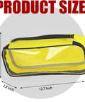 Two Color Coded First Aid Pouch Set With Clear Window For Grab And Go Gear Access Travel Kit Organizer Pouches In Yellow And Blue Zippered Bags That Work With Any Medical Bag See Through Window For Easy Content Identification showing size dimensions