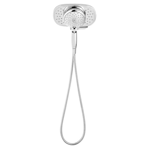 Spectra Plus Duo 4-Function 2-in-1 Handheld and Fixed Shower Head with hose, polished chrome finish, high pressure spa shower.