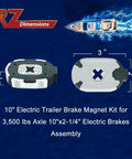 RZ Dimensions 2-pack 10-inch trailer brake magnet kit for 3,500-lb axle, Dexter-type electric brakes.