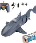 Underwater HD Camera RC Boat With App Control And 2.4G Remote, Dual Propeller Shark And Python Pool Boat, with remote and phone control