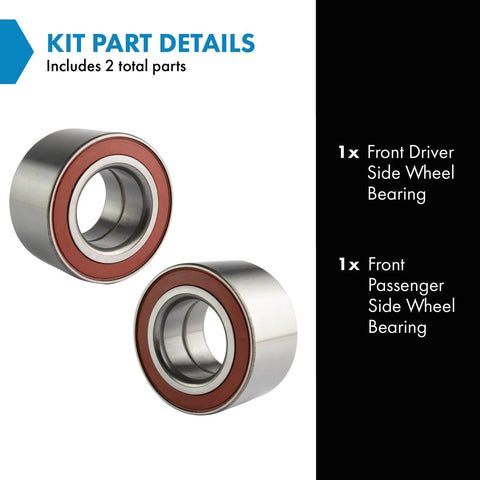 Front Wheel Bearing Kit Direct Fit OE Replacement For 1984-1991 Honda Civic, 1988-1991 CRX, 1986-1989 Acura Integra, 1984-1987 Wagovan
