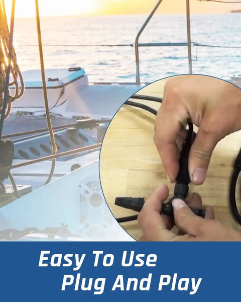 Person connecting Heavy Duty NMEA 2000 Marine Network Cable 6 6 Foot Length for easy installation on a boat.