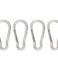 Heavy Duty 3.1 Inch Stainless Steel Carabiner Clips Set of 4 Built to Last Spring Snap Hook D Ring Locking Carabiners for Key Chains
