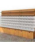 Boss Level Heavy Duty Seven Tier Metal Wire Shelving With Durable Wood Boards No Sweat Adjustable Industrial Garage Storage Rack For Warehouse Pantry And Home Basement with multiple storage bins.
