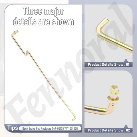 Deck Brake Rod Replacement For MTD Murray Troy Bilt Yard Machines And Cub Cadet LTX Series Lawn Mowers 747-05105 747-05105B details