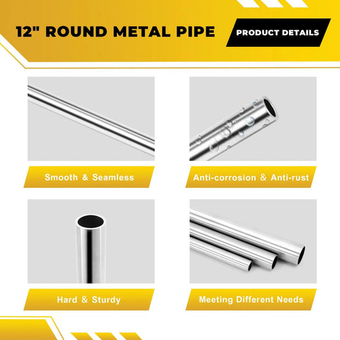 316 stainless steel corrosion resistant tube for marine and industrial use, 3/4 inch OD, 12 inch length, durable and anti-rust metal pipe