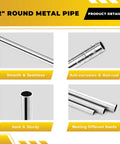 VALVENTO 5/8 in OD 316 stainless steel tube, 12 in length, round metal pipe, 2 pcs