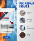 Heavy Duty Concrete Crack Filler And Cement Repair Sealant With Precision Fill Tip Fast Drying Waterproof Formula in 200g packaging with repair use examples.