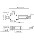 Technical diagram of Compact 15mm Stroke Linear Actuator 12V 150N Thrust 4mm per second built in limit switch aluminum body