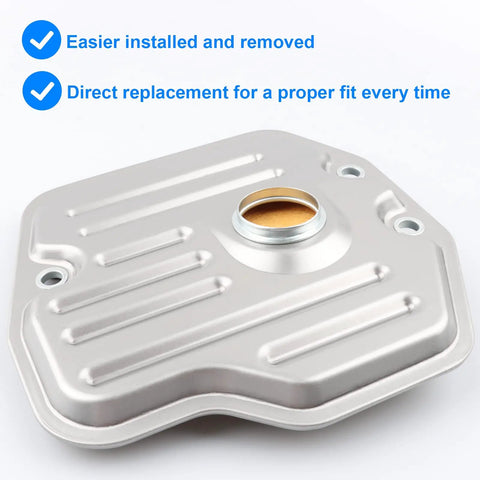 Auto Transmission Filter Kit Replacement 58618 fits Toyota Lexus Scion cars, silver filter showcasing installation ease.