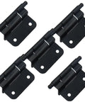 Six pack of durable self closing cabinet hinges for kitchen and bathroom renovations, features smooth operation with heavy duty build.