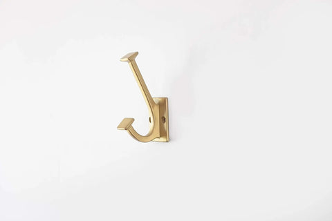 Skylight Collection Wall Hooks For Coats Hats Towels Robes And More Four And Seven Eighths Inch Long Brushed Golden Brass 14 Pack Modern Square Design