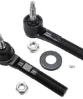 Dodge Ram 4x4 Front 10-Piece Suspension Kit for 03-08 2500 3500 Megacab, Heavy Duty Front End Overhaul With Steering Damper, Tie Rods, Ball Joints, Control Arms, And More For A Rugged Ride. Front tie rod ends with nuts and washer