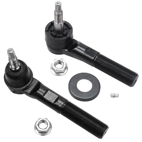 Dodge Ram 4x4 Front 10-Piece Suspension Kit for 03-08 2500 3500 Megacab, Heavy Duty Front End Overhaul With Steering Damper, Tie Rods, Ball Joints, Control Arms, And More For A Rugged Ride. Front tie rod ends with nuts and washer