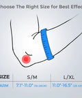 Size chart for Elbow Brace For Tendonitis And Tennis Elbow With Gel Pad, adjustable forearm strap fits 7.1 to 11 inches