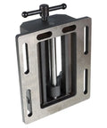 Heavy Duty Six Inch Iron Cast Drill Press Vise Featuring Precision Guide Rods with threaded adjustment for secure clamping.