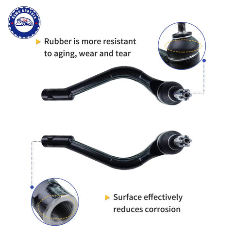 4 Pc Front Steering Inner And Outer Tie Rod Ends Kit Direct Fit Replacement For Kia Optima 2011 2019 2011 2016 black steel tie rod ends