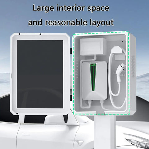 Badass Heavy Duty Electric Vehicle Charger Protection Box Wall Mounted Enclosure with large interior space and neat layout.