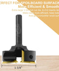 Slab Flattening Router Bit With Two Plus Two Carbide Inserts, One Quarter Inch Shank, One And Three Eighths Inch Cutting Diameter
