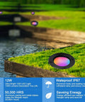 12W RGBW In-Ground Landscape Lights 8 Pack With 16 Color Vibes Waterproof Outdoor Well Lights For 12-24V Systems on pathway