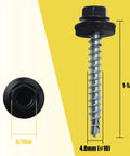 Professional Grade Size 10 X One And A Half Inch Black Hex Head Self Drilling Roofing Screws with rubber gaskets