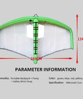 Green Portable Wing Foil Sail For Kitesurfing With Window View, 4.2 Square Meter Deflatable Wind Wing Foil Backpack