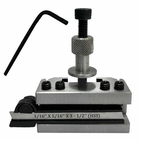 Go-To Quick Change Tool Post Holder For Boxford Warco And Similar Size Lathes With Parting Cut Off Holder Half Inch Blade High-Strength Tool Steel
