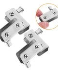Stainless Steel Glass Door Hinges Set For Cabinet Doors, Four Pack, Flexible Lightweight Pivot Hinges Fits 5 To 7mm Glass, Classic Silver Finish