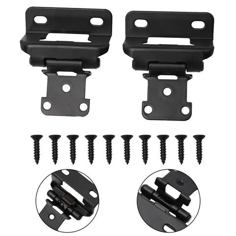 Soft Close Overlay Cabinet Hinges Steel 2 Pack Black Silver Clip On Cabinet Door Hinge For Half Overlay Furniture Hardware