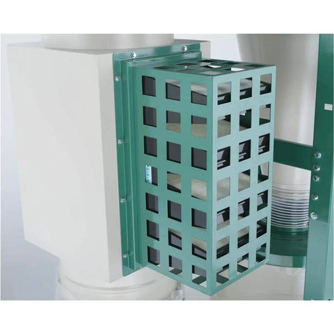 Close-up of the filtration component of the 2 Horsepower Dual Filtration HEPA Cyclone Dust Collector for effective dust collection.