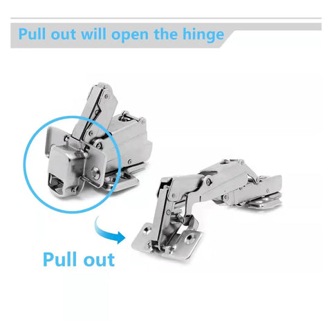 Two Pack 165 Degree Corner Cabinet Hinges Wide Angle Self Closing Steel Hardware for Blind Corner Kitchens and Vanities Durable