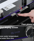 Stainless Steel 304 Kitchen Sink with Removable Faucet 75x46x22cm Double Design showcasing digital display screen and control buttons.