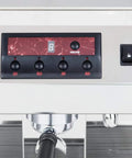 Control panel of Venezia II One Group Commercial Espresso Machine With 110V 120V Power 2000W Pro Style Boiler For Fast Steam And Consistent Shots Built Tough In Stainless Ideal For Small Cafes And Busy Offices, showcasing buttons and display
