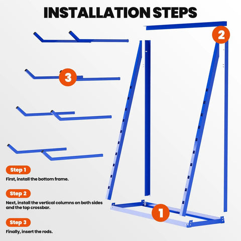 Installation steps for Beefy Heavy Duty Lumber And Pipe Cantilever Storage Rack With 4000 Lbs Capacity Four Tier Alloy Steel Construction