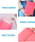 50 Pack Pink Bubble Mailers 16.5x22+4 Inch Self Seal Padded Envelopes For Small Business Shipping shown in various uses